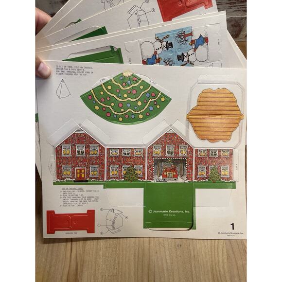 VTG 16 Piece Set‎ Tree Ornaments Christmas Village Jeanmarie Creations Complete - Picture 4 of 8